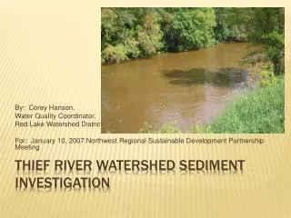 Thief River Watershed Sediment Investigation