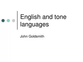 English and tone languages