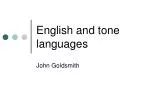 English and tone languages - slide 1