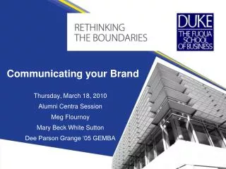 Communicating your Brand