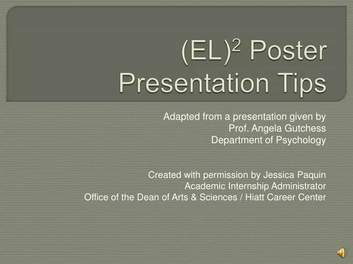 el 2 poster presentation tips