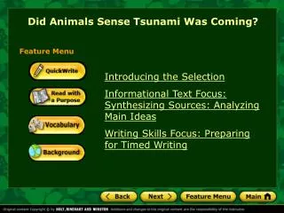 Did Animals Sense Tsunami Was Coming?