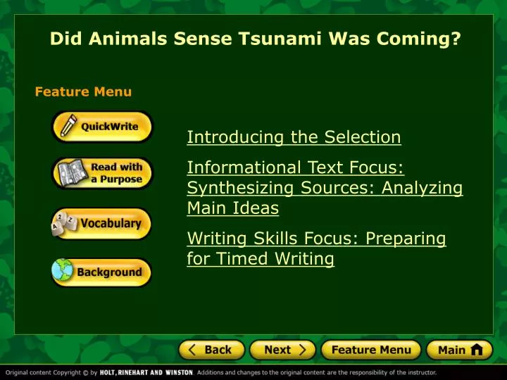 did animals sense tsunami was coming
