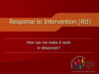 Response to Intervention (RtI)