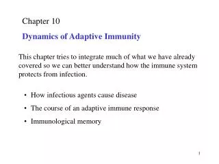 Chapter 10 Dynamics of Adaptive Immunity