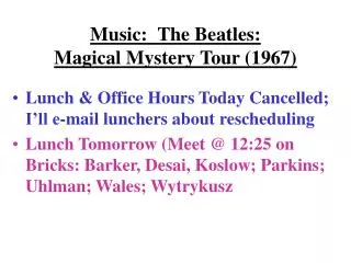 Music: The Beatles: Magical Mystery Tour (1967)