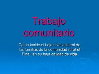 trabajo comunitario