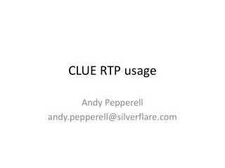 CLUE RTP usage