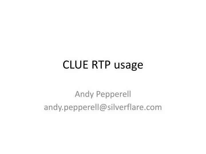 clue rtp usage
