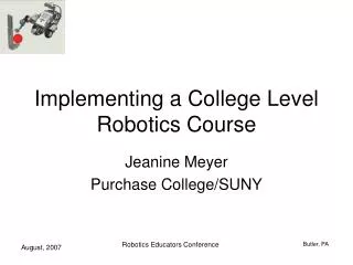 Implementing a College Level Robotics Course