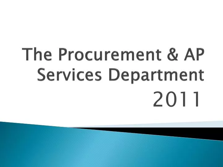 the procurement ap services department