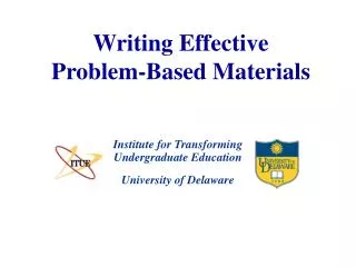 Writing Effective Problem-Based Materials