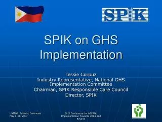 SPIK on GHS Implementation