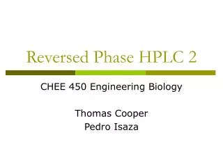 Reversed Phase HPLC 2