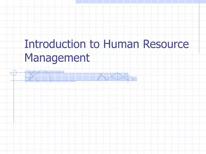 introduction to human resource management