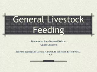 General Livestock Feeding