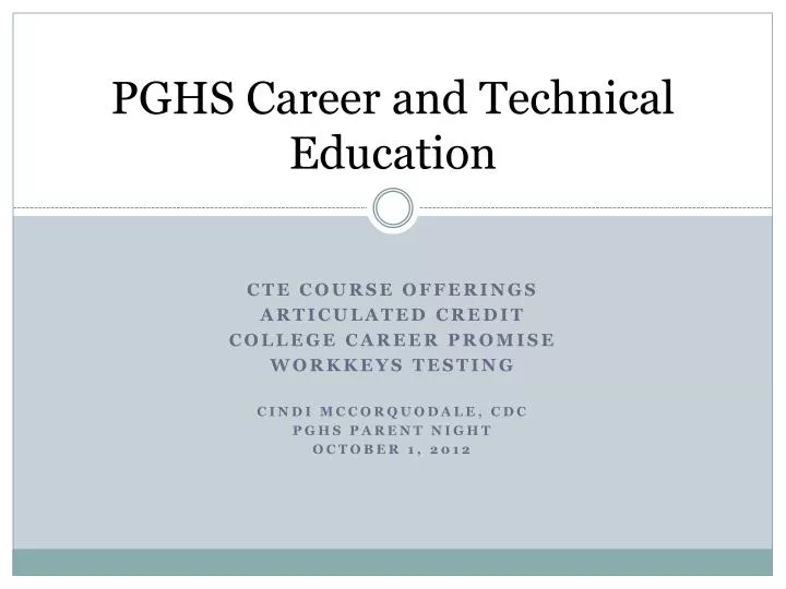 pghs career and technical education