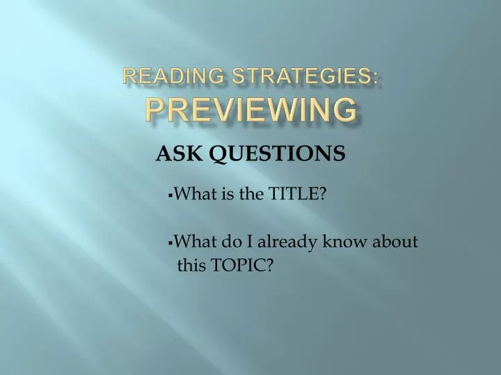 reading strategies previewing