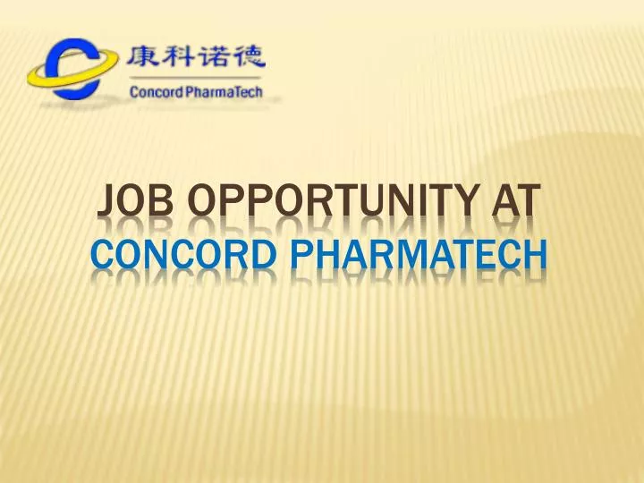job opportunity at concord pharmatech