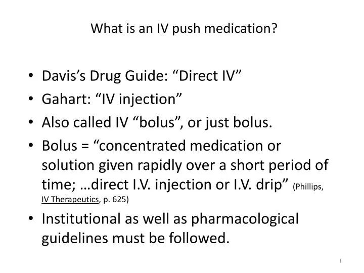 what is an iv push medication