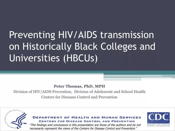 preventing hiv aids transmission on historically black colleges and universities hbcus