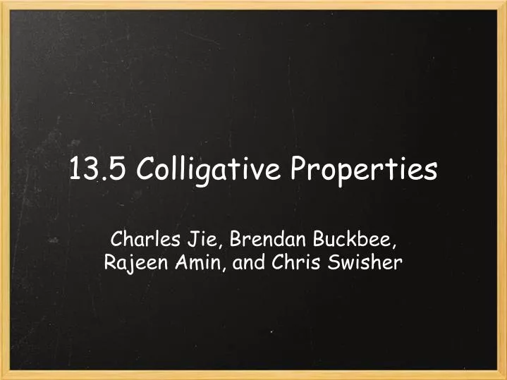 13 5 colligative properties
