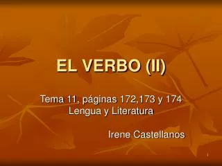 EL VERBO (II)