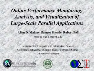 Online Performance Monitoring, Analysis, and Visualization of Large-Scale Parallel Applications