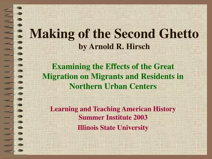 making of the second ghetto by arnold r hirsch