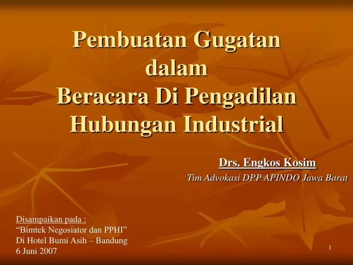 pembuatan gugatan dalam beracara di pengadilan hubungan industrial