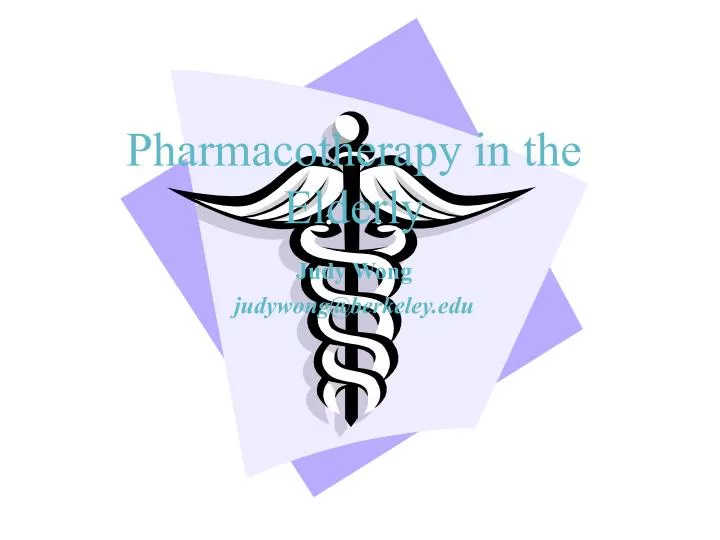 pharmacotherapy in the elderly