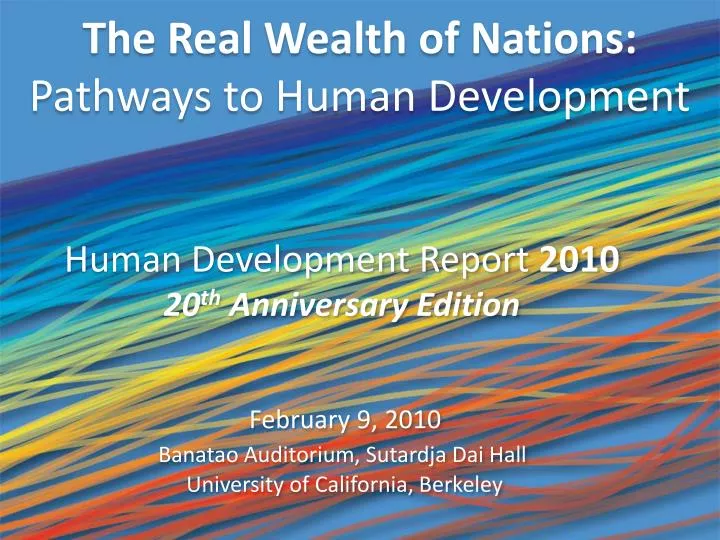 the real wealth of nations pathways to human development