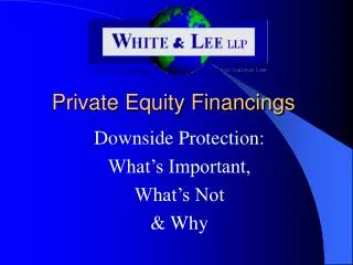Private Equity Financings
