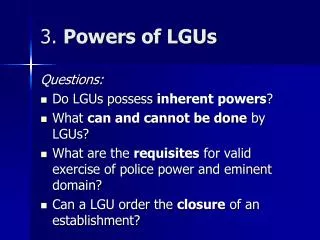 3. Powers of LGUs