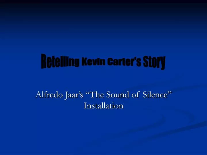 alfredo jaar s the sound of silence installation