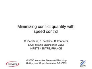 Minimizing conflict quantity with speed control