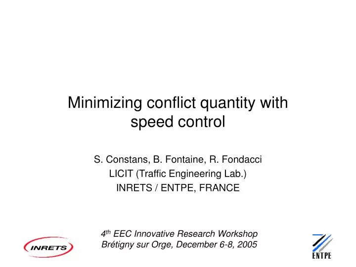 minimizing conflict quantity with speed control