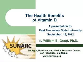 The Health Benefits of Vitamin D