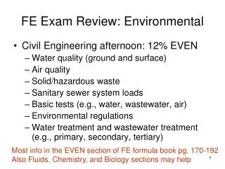 FE Exam Review: Environmental