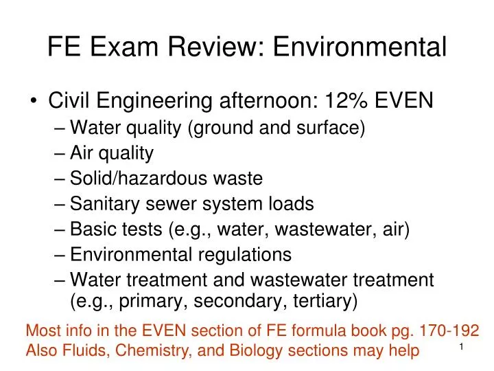 fe exam review environmental