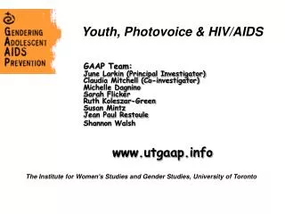 Youth, Photovoice &amp; HIV/AIDS