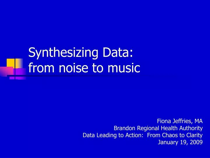 synthesizing data from noise to music