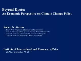 Beyond Kyoto: An Economic Perspective on Climate Change Policy