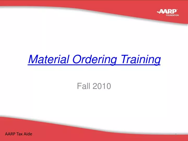 material ordering training