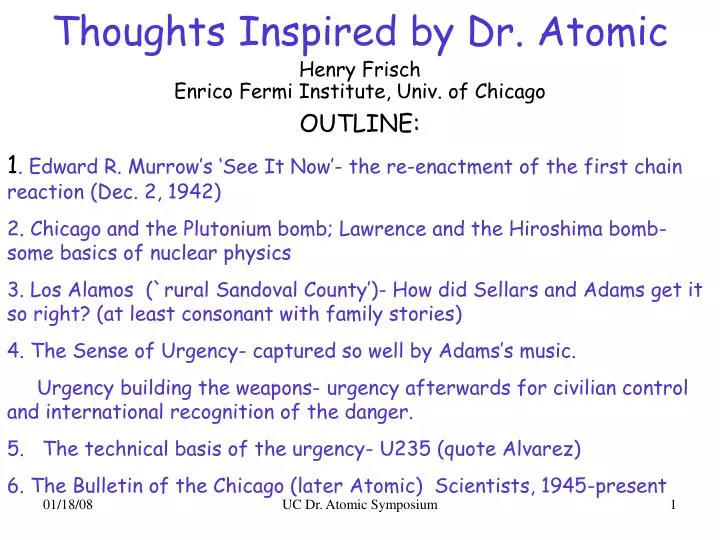 thoughts inspired by dr atomic