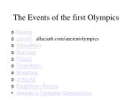 The Events of the first Olympics