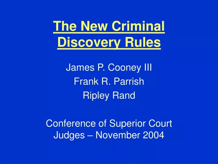 the new criminal discovery rules