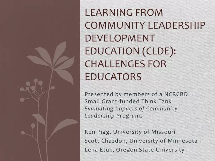 learning from community leadership development education clde challenges for educators