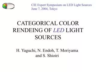 CATEGORICAL COLOR RENDEING OF LED LIGHT SOURCES