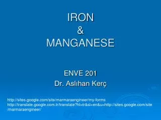 IRON &amp; MANGANESE